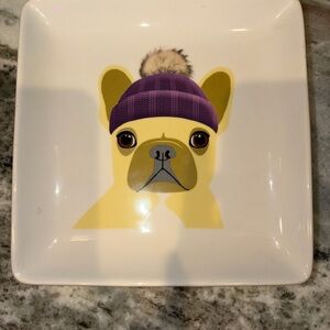 Dog Illustration Square Plate